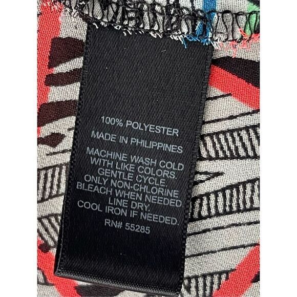 B6 Express Women's Boho Geometric Kimono Cover Up Swim Black Pink Size Medium - Picture 4 of 6